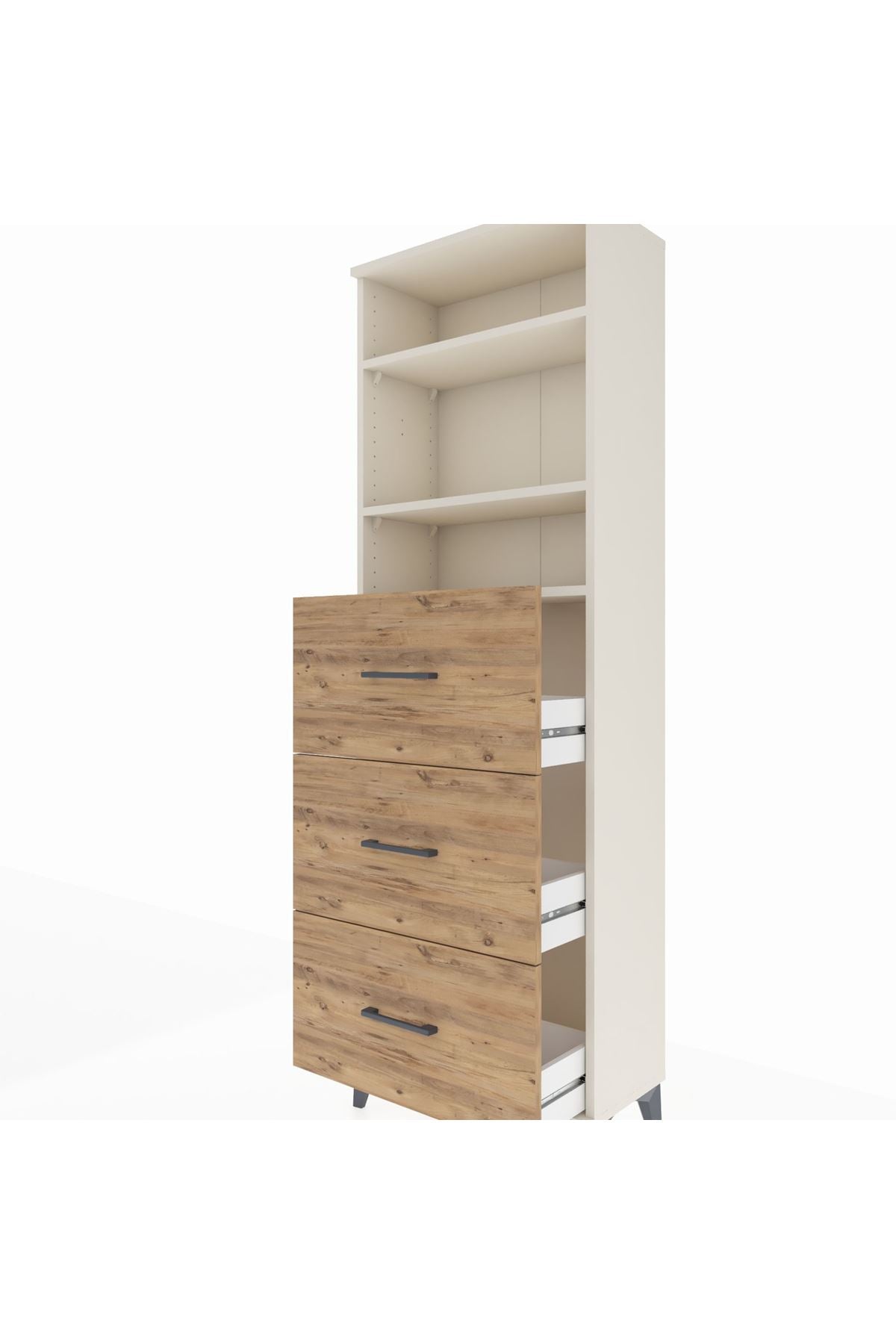 Arges Dolap 3 Raflı 3 Çekmeceli 60x30x182 Aytaşı-Çam