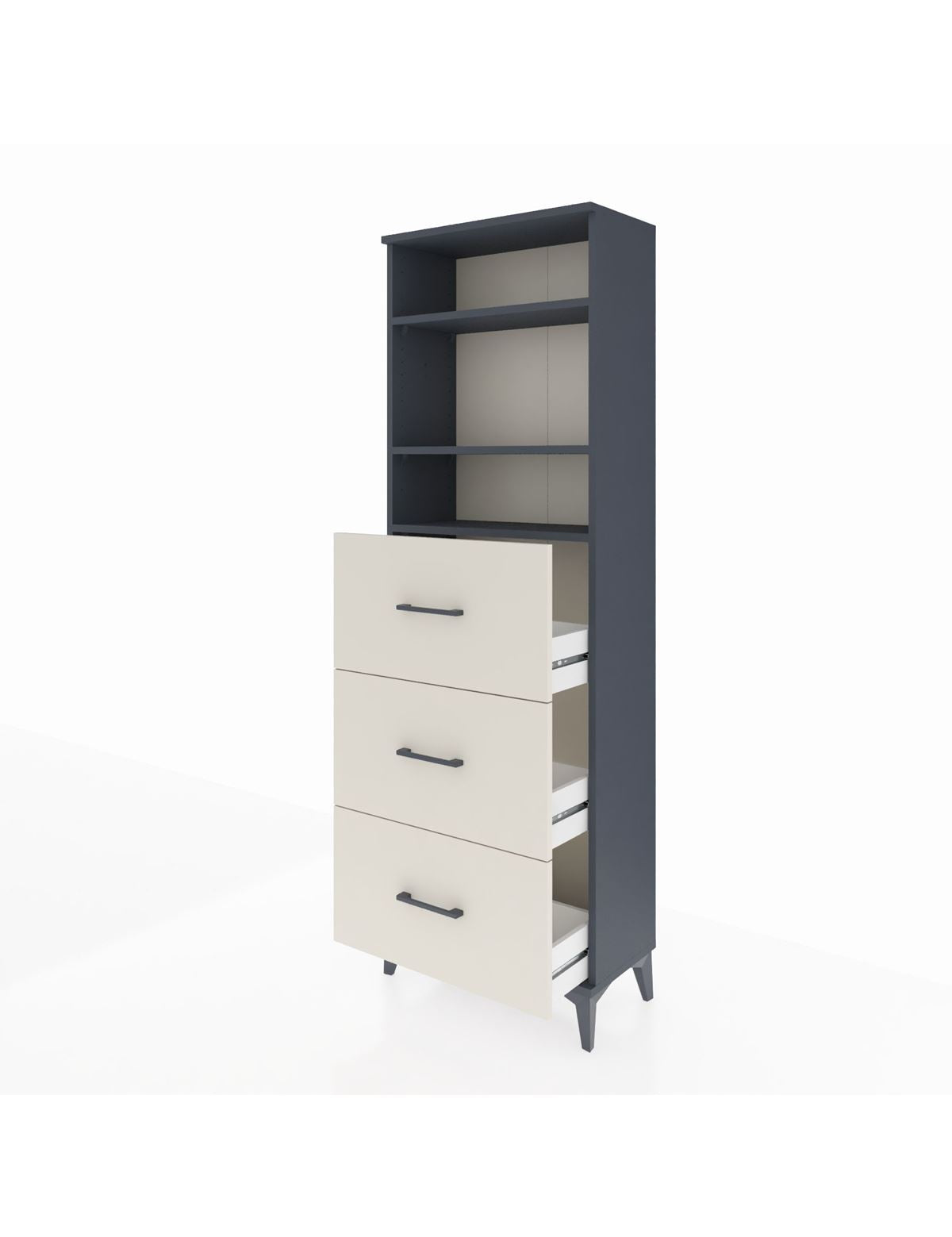 Arges Dolap 3 Raflı 3 Çekmeceli 60x30x182 - S23M052V4A