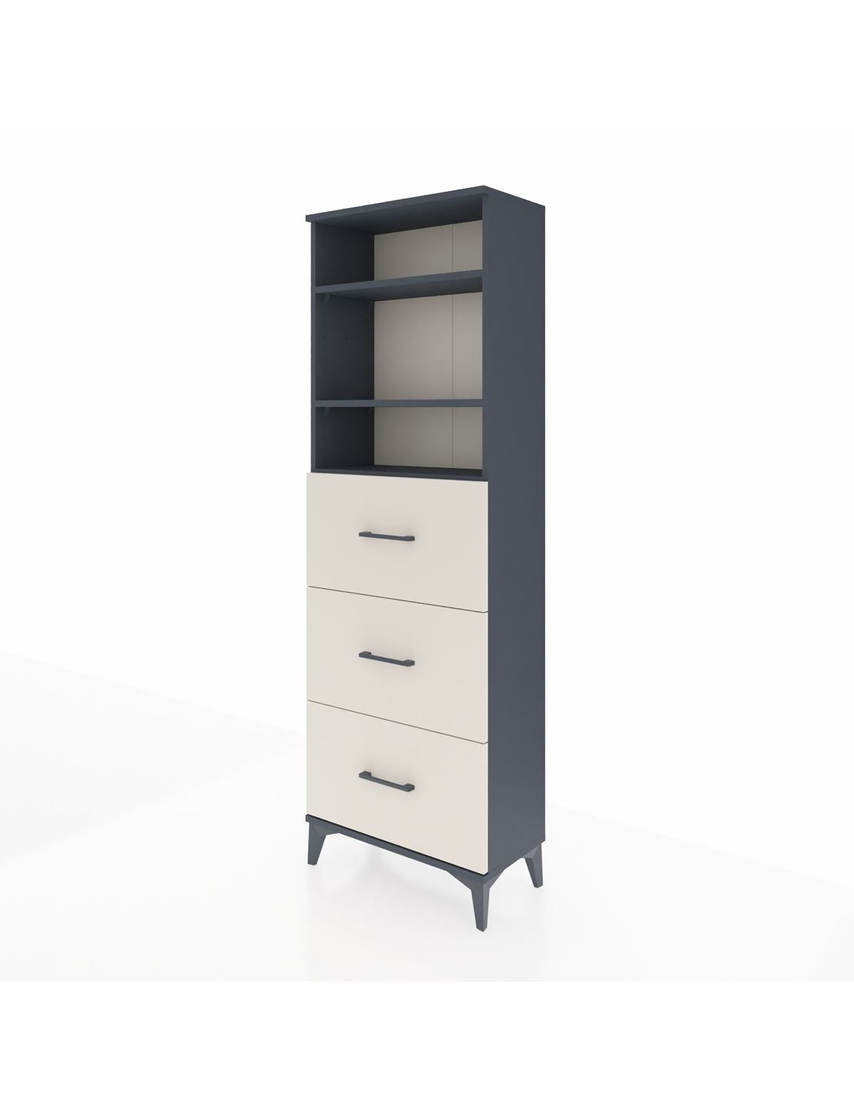 Arges Dolap 3 Raflı 3 Çekmeceli 60x30x182 - S23M052V4A