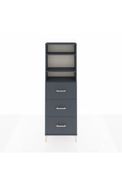 Arges Dolap 3 Raflı 3 Çekmeceli 60x30x182 Antrasit-Antrasit
