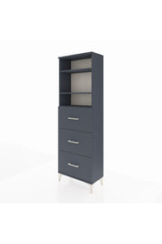 Arges Dolap 3 Raflı 3 Çekmeceli 60x30x182 Antrasit-Antrasit