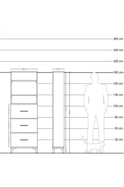 Arges Dolap 3 Raflı 3 Çekmeceli 60x30x182 Çam-Aytaşı
