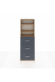 Arges Dolap 3 Raflı 3 Çekmeceli 60x30x182 Çam-Antrasit