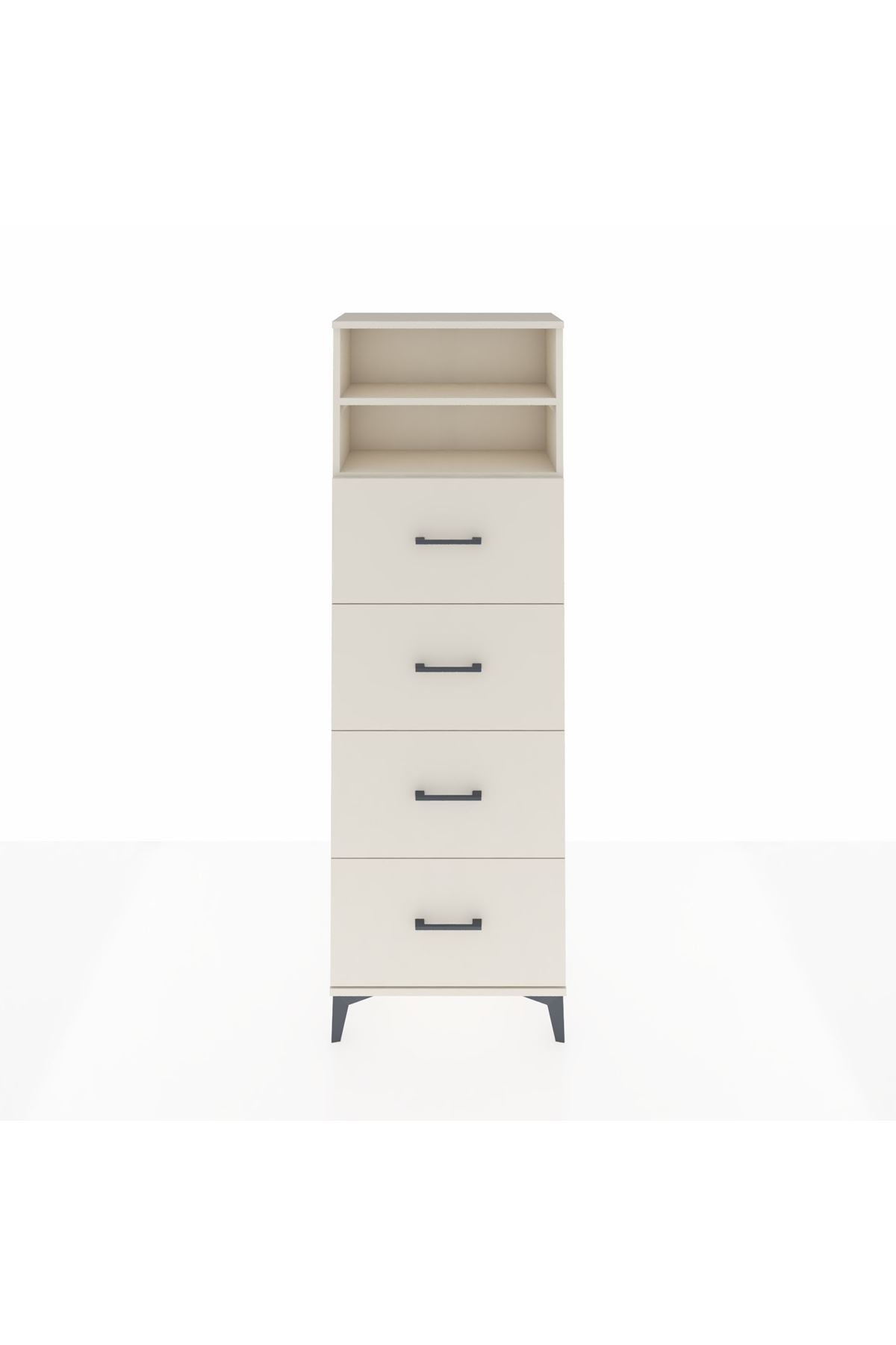 Arges Dolap 2 Raflı 4 Çekmeceli 60x30x182 - S23M053V1A