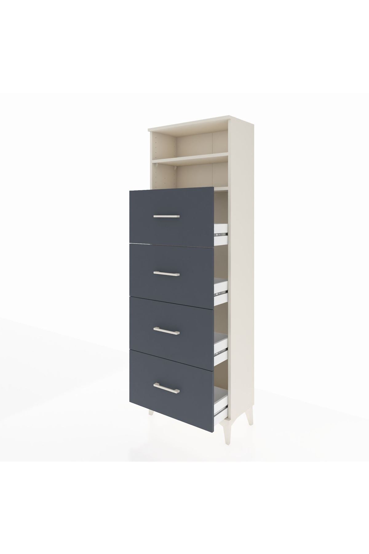 Arges Dolap 2 Raflı 4 Çekmeceli 60x30x182 - S23M053V2A