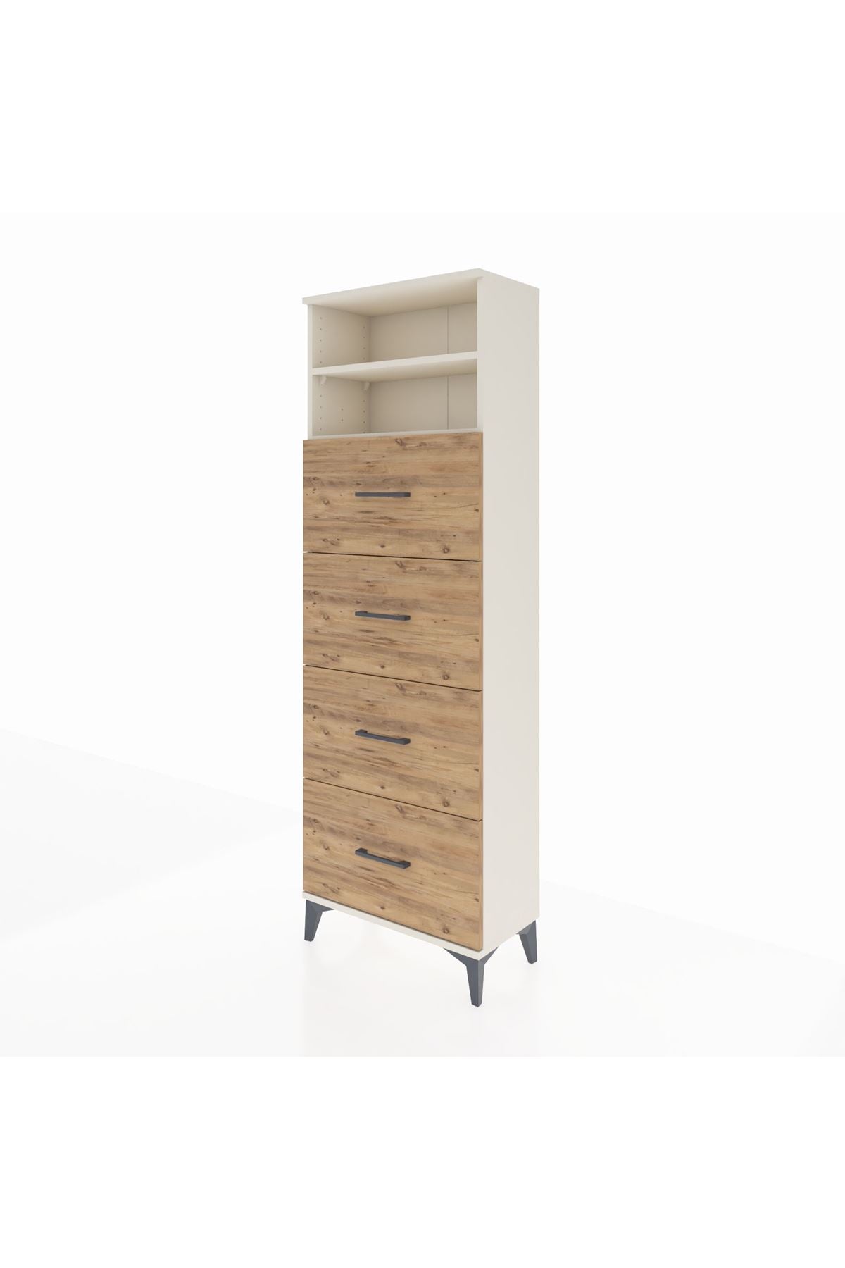 Arges Dolap 2 Raflı 4 Çekmeceli 60x30x182 Aytaşı-Çam