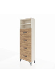 Arges Dolap 2 Raflı 4 Çekmeceli 60x30x182 Aytaşı-Çam