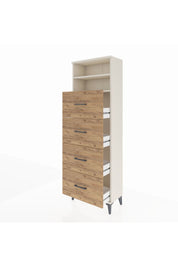 Arges Dolap 2 Raflı 4 Çekmeceli 60x30x182 Aytaşı-Çam