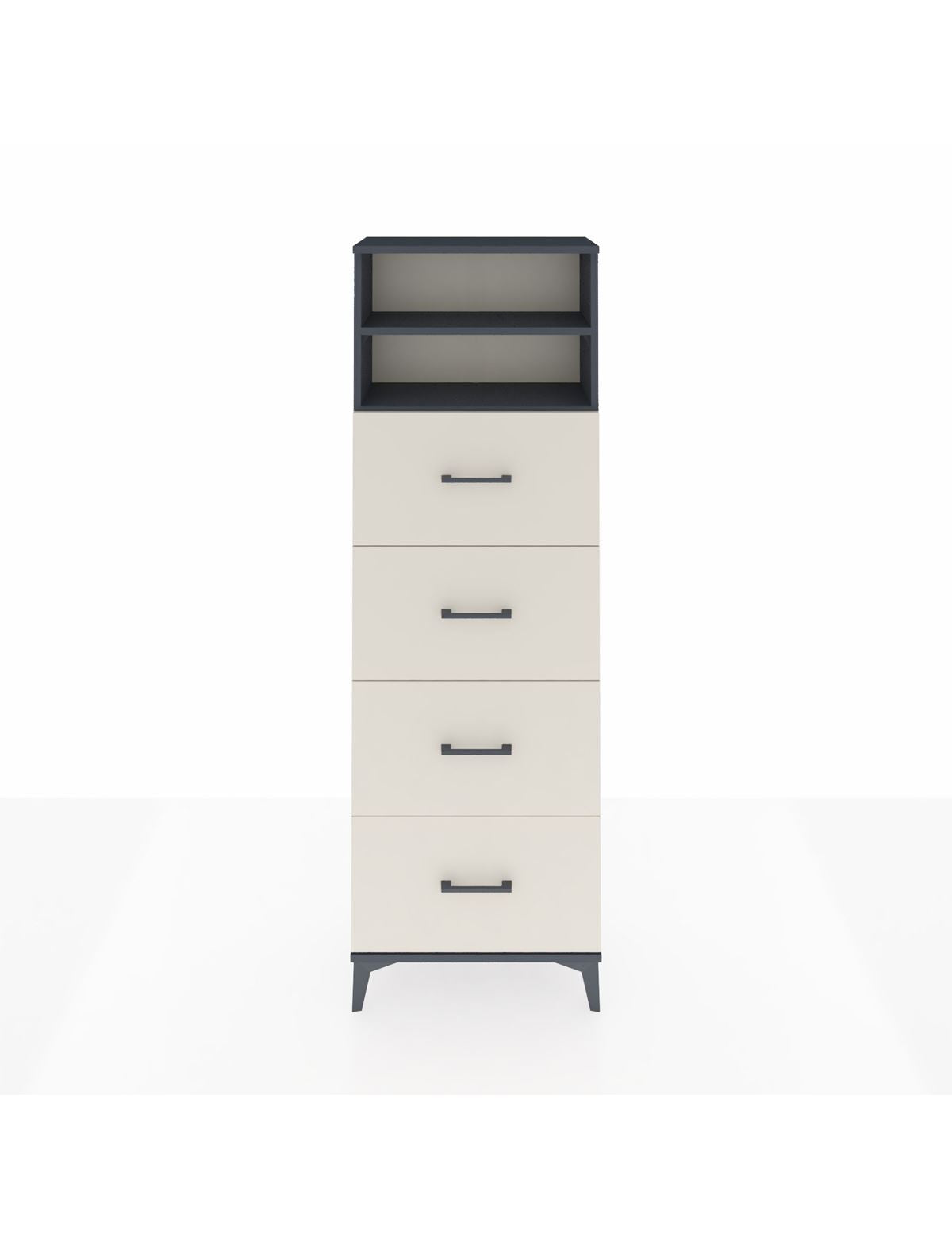 Arges Dolap 2 Raflı 4 Çekmeceli 60x30x182 Antrasit-Aytaşı