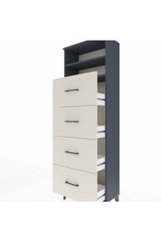 Arges Dolap 2 Raflı 4 Çekmeceli 60x30x182 Antrasit-Aytaşı