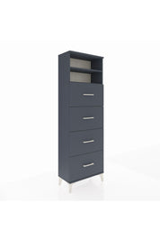 Arges Dolap 2 Raflı 4 Çekmeceli 60x30x182 Antrasit-Antrasit