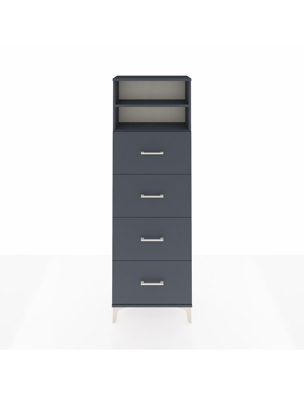 Arges Dolap 2 Raflı 4 Çekmeceli 60x30x182 Antrasit-Antrasit