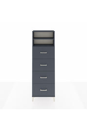 Arges Dolap 2 Raflı 4 Çekmeceli 60x30x182 Antrasit-Antrasit