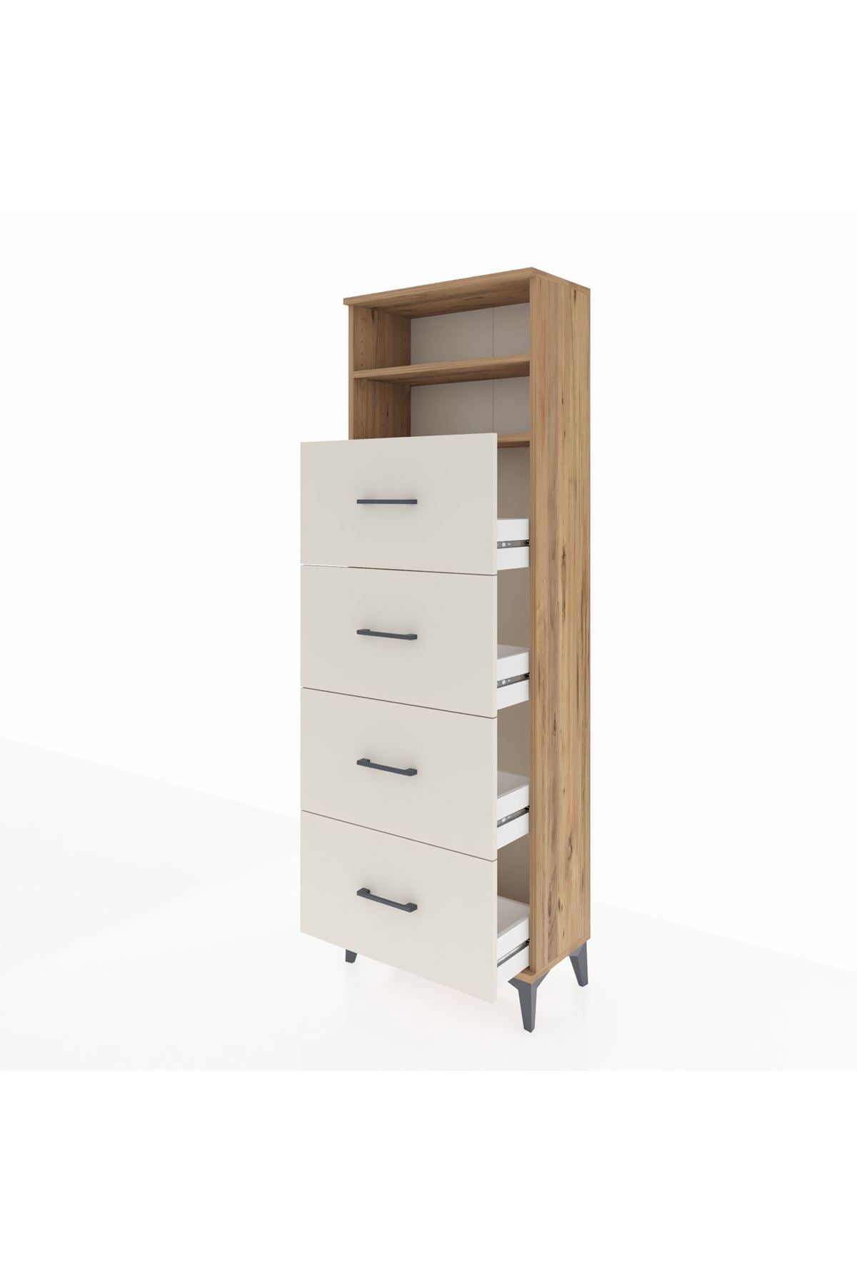 Arges Dolap 2 Raflı 4 Çekmeceli 60x30x182 - S23M053V7A