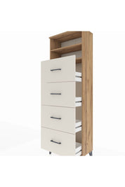 Arges Dolap 2 Raflı 4 Çekmeceli 60x30x182 Çam-Aytaşı