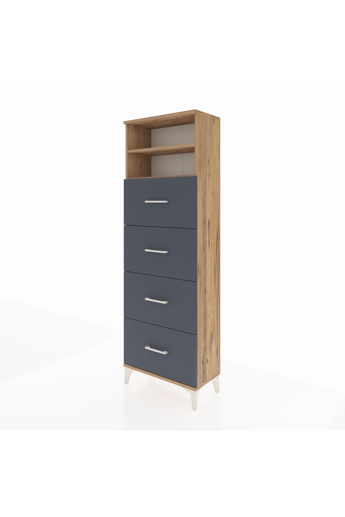 Arges Dolap 2 Raflı 4 Çekmeceli 60x30x182 - S23M053V8A