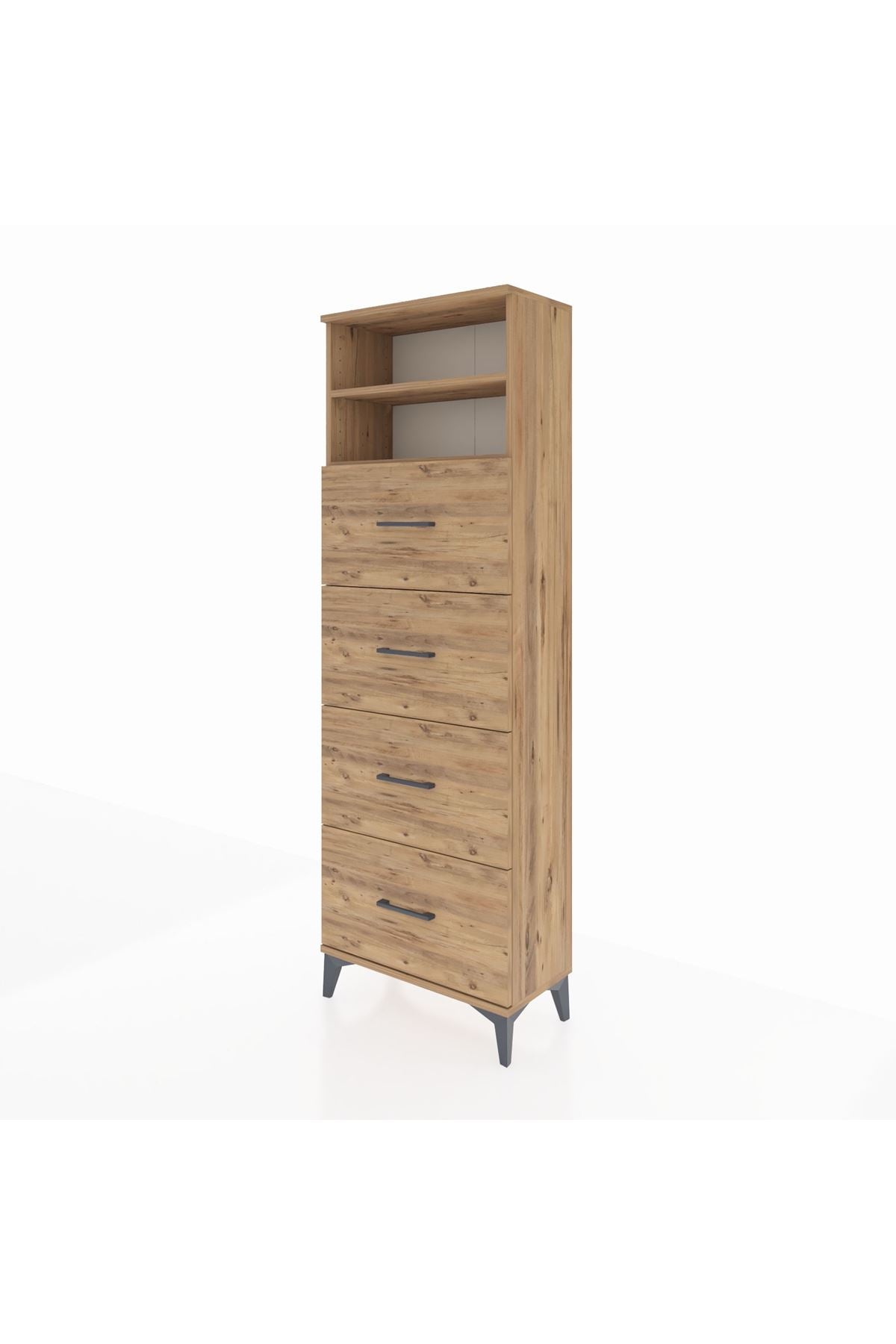 Arges Dolap 2 Raflı 4 Çekmeceli 60x30x182 - S23M053V9A