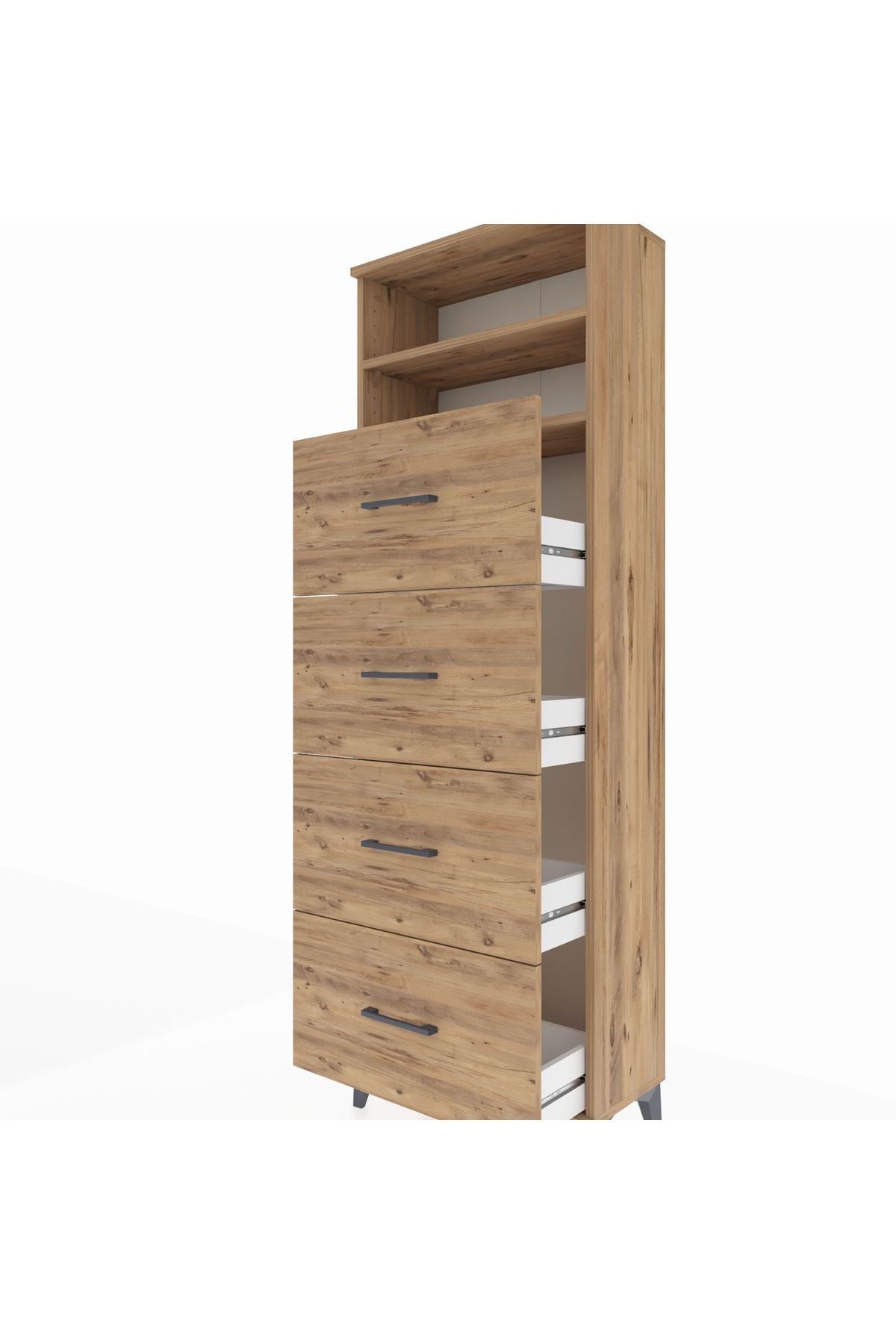 Arges Dolap 2 Raflı 4 Çekmeceli 60x30x182 - S23M053V9A
