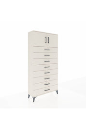 Arges Dolap Tek Raflı 8 Çekmeceli 2 Kapaklı 88x30x182 Aytaşı-Aytaşı