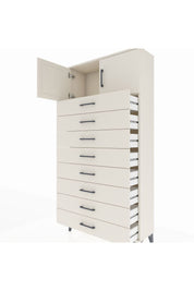 Arges Dolap Tek Raflı 8 Çekmeceli 2 Kapaklı 88x30x182 Aytaşı-Aytaşı