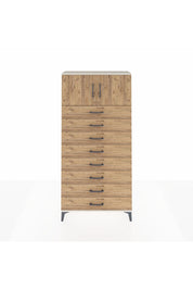 Arges Dolap Tek Raflı 8 Çekmeceli 2 Kapaklı 88x30x182 Aytaşı-Çam