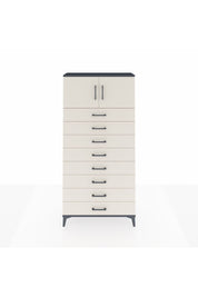 Arges Dolap Tek Raflı 8 Çekmeceli 2 Kapaklı 88x30x182 Antrasit-Aytaşı