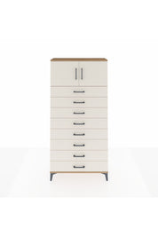 Arges Dolap Tek Raflı 8 Çekmeceli 2 Kapaklı 88x30x182 Çam-Aytaşı