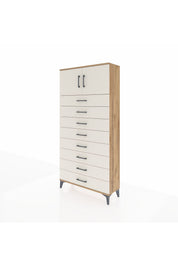 Arges Dolap Tek Raflı 8 Çekmeceli 2 Kapaklı 88x30x182 - S24M001V7A