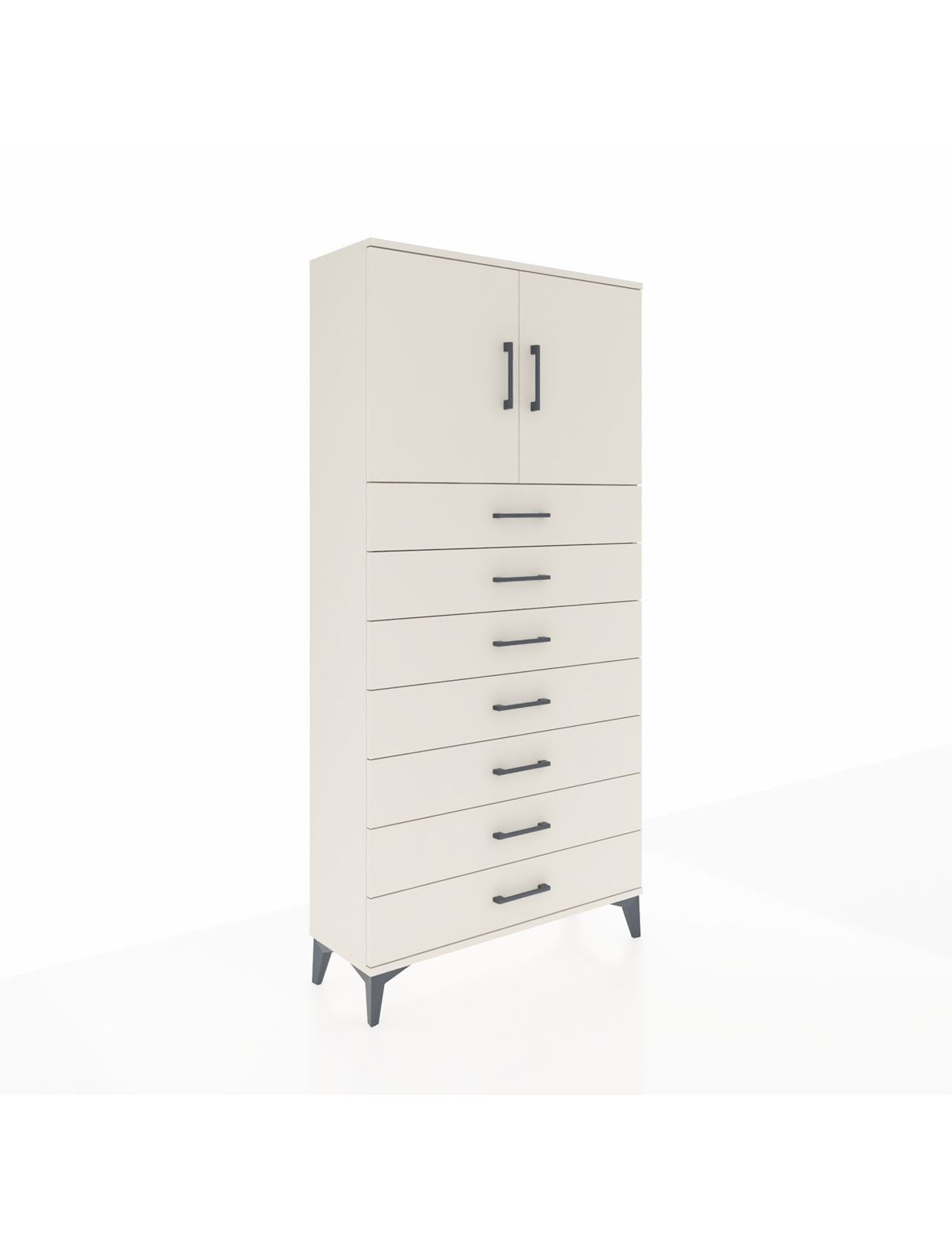 Arges Dolap 2 Raflı 7 Çekmeceli 2 Kapaklı 88x30x182 Aytaşı-Aytaşı