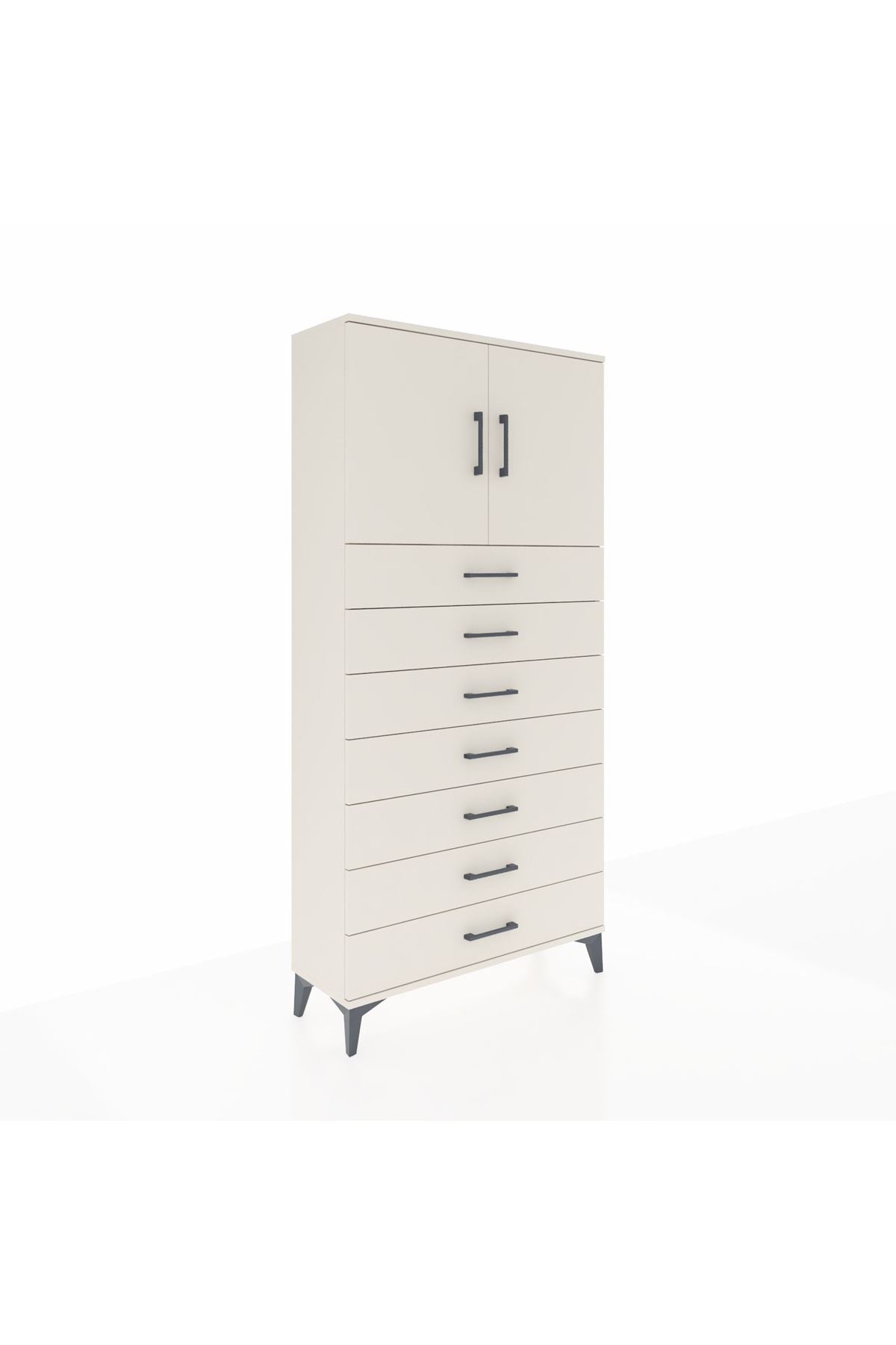 Arges Dolap 2 Raflı 7 Çekmeceli 2 Kapaklı 88x30x182 Aytaşı-Aytaşı