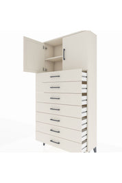 Arges Dolap 2 Raflı 7 Çekmeceli 2 Kapaklı 88x30x182 Aytaşı-Aytaşı