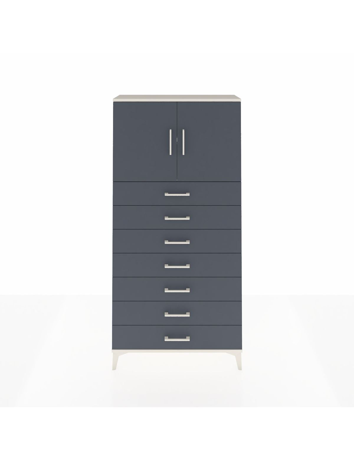 Arges Dolap 2 Raflı 7 Çekmeceli 2 Kapaklı 88x30x182 Aytaşı-Antrasit