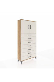 Arges Dolap 2 Raflı 7 Çekmeceli 2 Kapaklı 88x30x182 Çam-Aytaşı