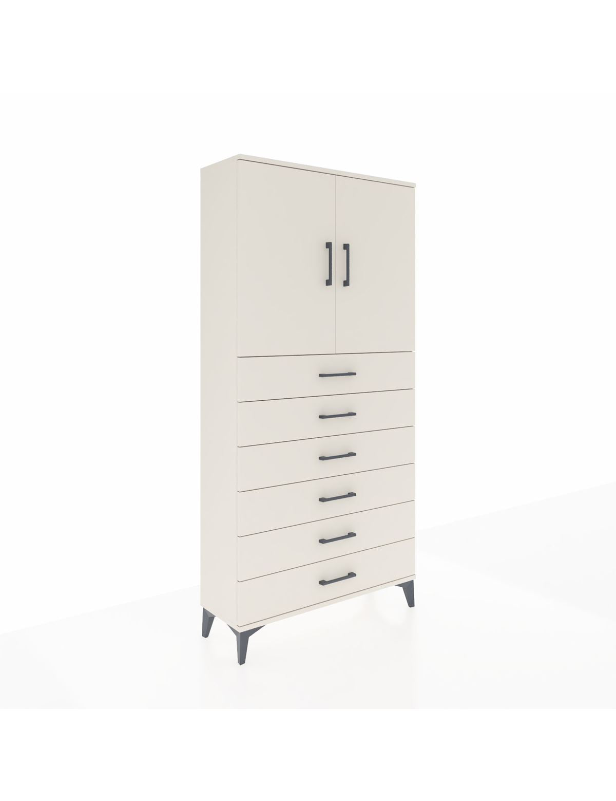 Arges Dolap 2 Raflı 6 Çekmeceli 2 Kapaklı 88x30x182 Aytaşı-Aytaşı