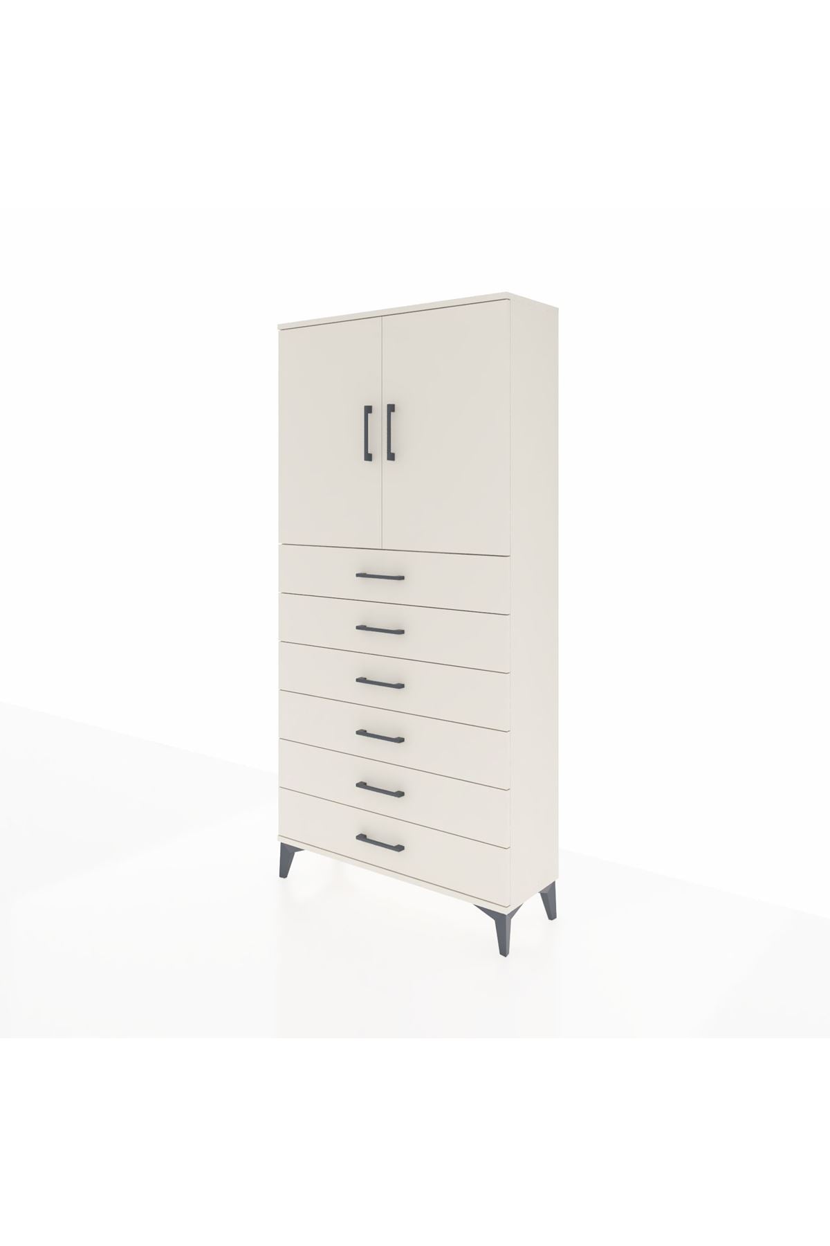 Arges Dolap 2 Raflı 6 Çekmeceli 2 Kapaklı 88x30x182 Aytaşı-Aytaşı