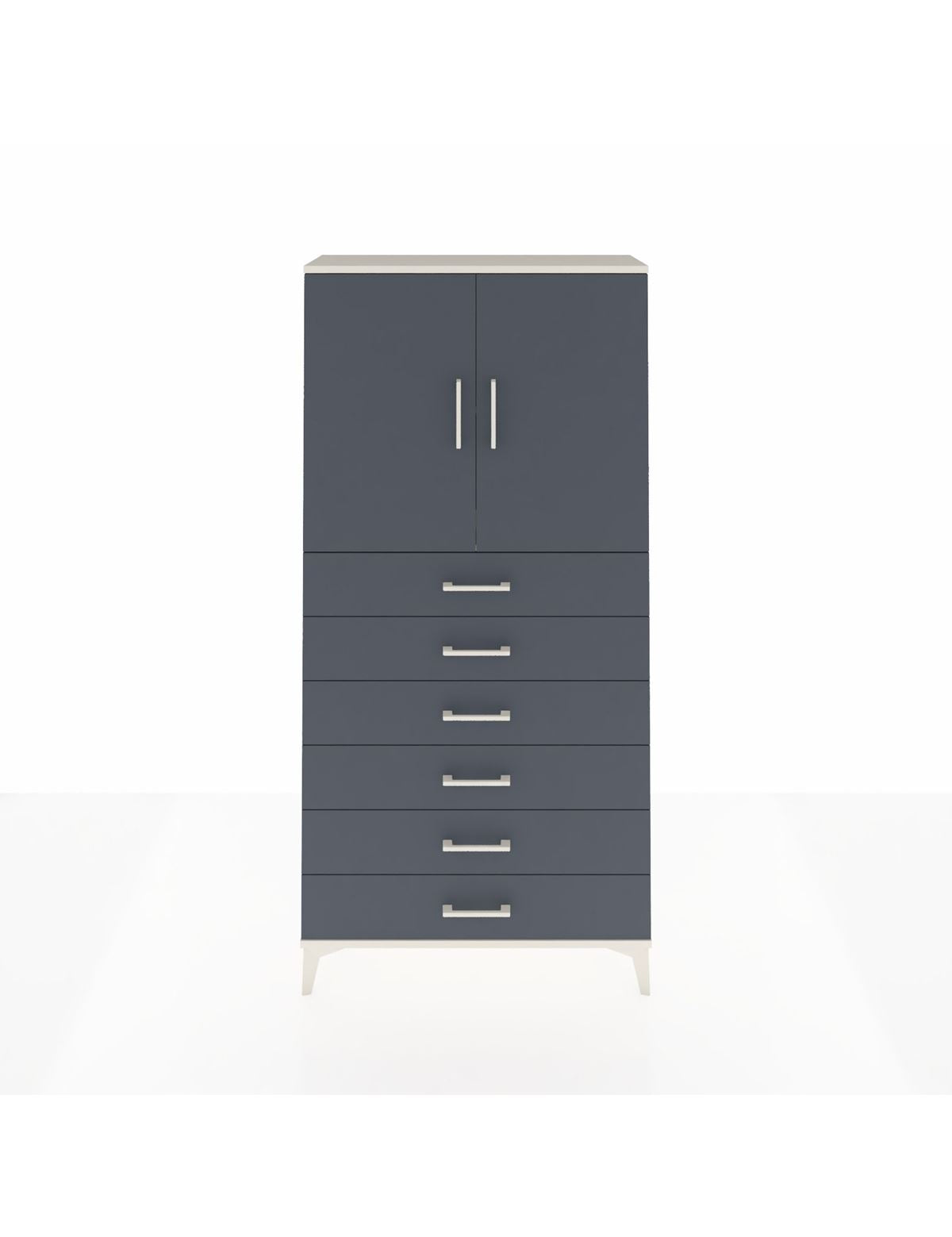 Arges Dolap 2 Raflı 6 Çekmeceli 2 Kapaklı 88x30x182 Aytaşı-Antrasit