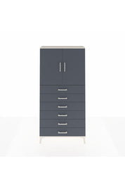 Arges Dolap 2 Raflı 6 Çekmeceli 2 Kapaklı 88x30x182 Aytaşı-Antrasit