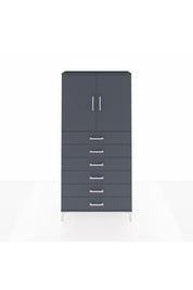 Arges Dolap 2 Raflı 6 Çekmeceli 2 Kapaklı 88x30x182 Antrasit-Antrasit