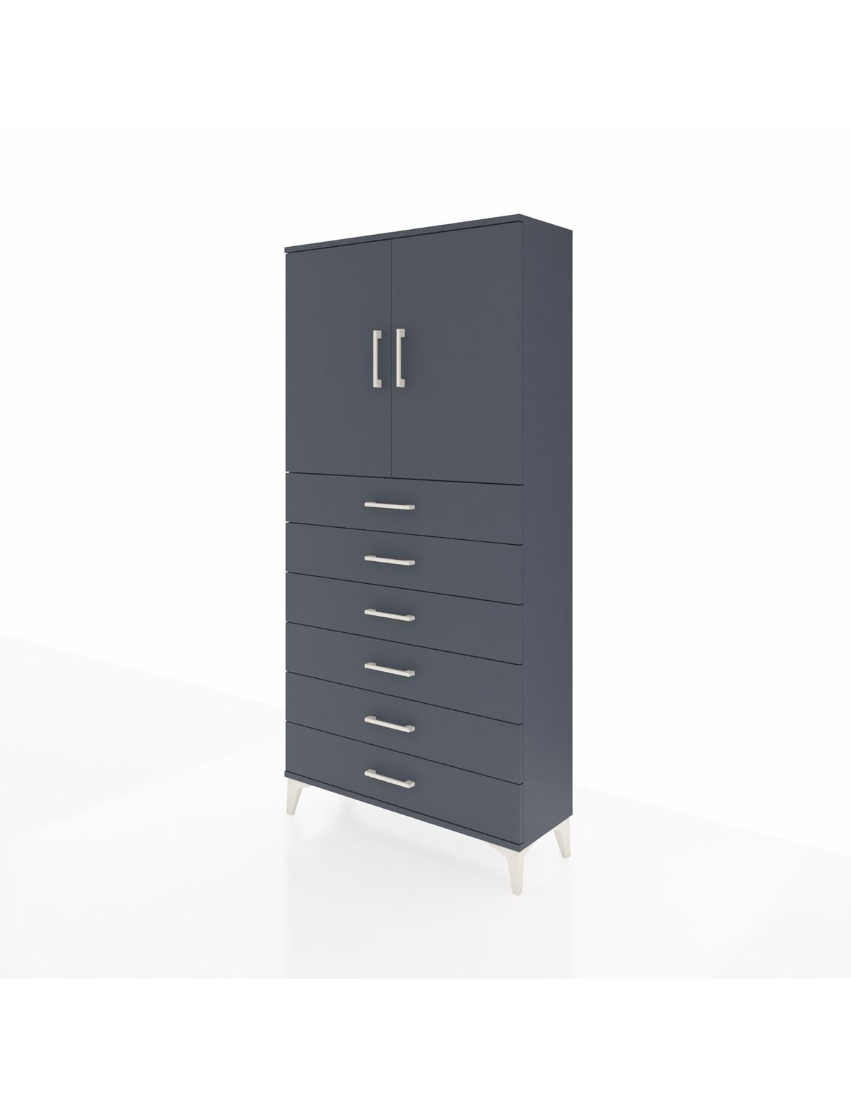 Arges Dolap 2 Raflı 6 Çekmeceli 2 Kapaklı 88x30x182 - S24M003V5A