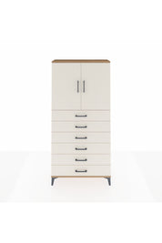 Arges Dolap 2 Raflı 6 Çekmeceli 2 Kapaklı 88x30x182 Çam-Aytaşı