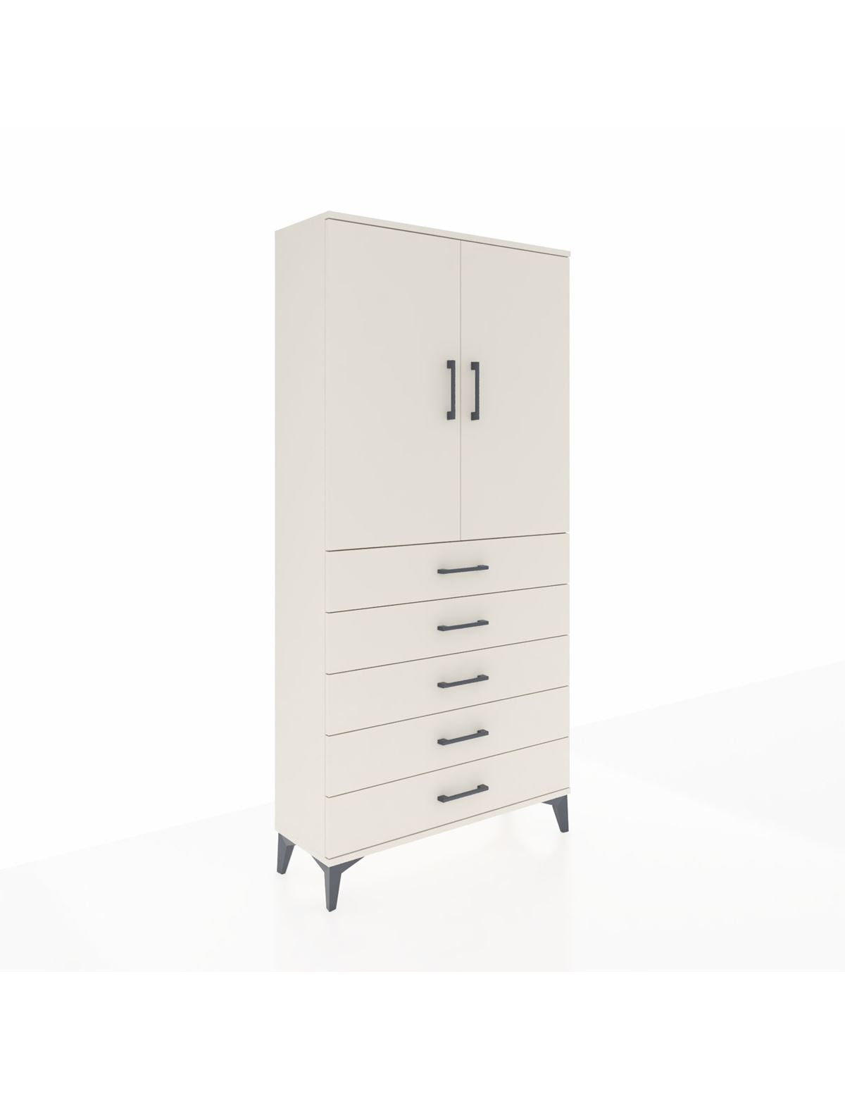 Arges Dolap 3 Raflı 5 Çekmeceli 2 Kapaklı 88x30x182 Aytaşı-Aytaşı