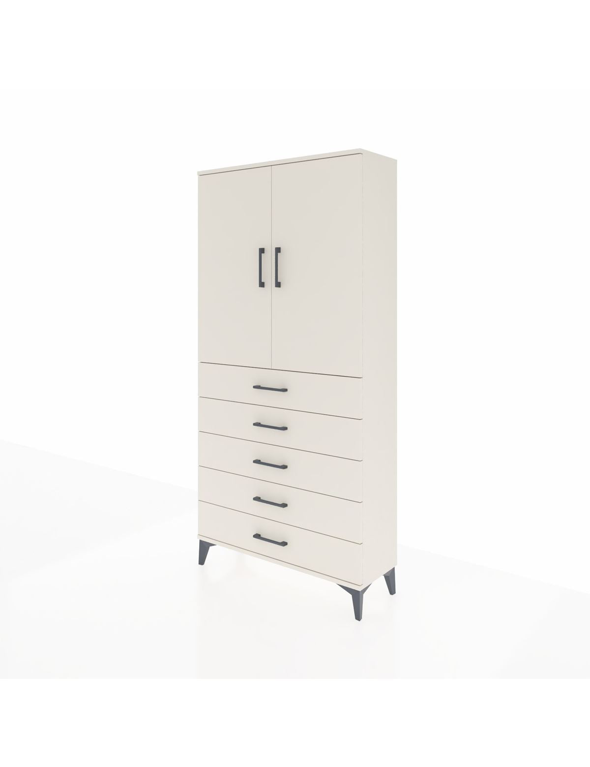 Arges Dolap 3 Raflı 5 Çekmeceli 2 Kapaklı 88x30x182 - S24M004V1A