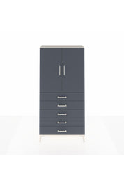 Arges Dolap 3 Raflı 5 Çekmeceli 2 Kapaklı 88x30x182 Aytaşı-Antrasit