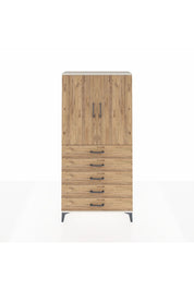 Arges Dolap 3 Raflı 5 Çekmeceli 2 Kapaklı 88x30x182 Aytaşı-Çam