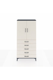 Arges Dolap 3 Raflı 5 Çekmeceli 2 Kapaklı 88x30x182 Antrasit-Aytaşı