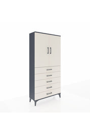Arges Dolap 3 Raflı 5 Çekmeceli 2 Kapaklı 88x30x182 Antrasit-Aytaşı