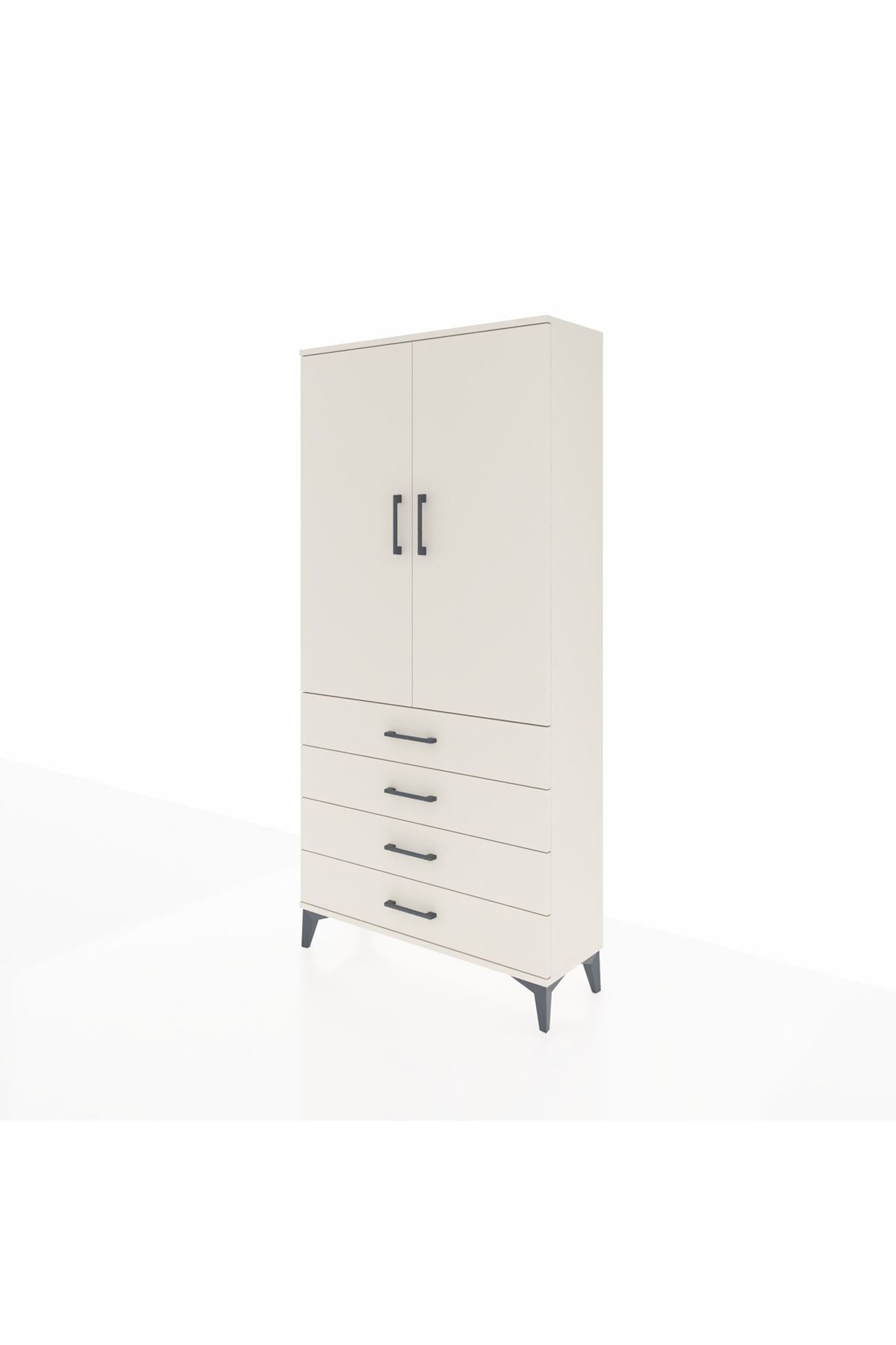 Arges Dolap 3 Raflı 4 Çekmeceli 2 Kapaklı 88x30x182 Aytaşı-Aytaşı