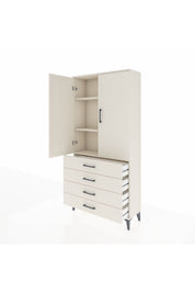 Arges Dolap 3 Raflı 4 Çekmeceli 2 Kapaklı 88x30x182 Aytaşı-Aytaşı