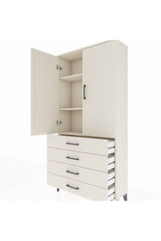 Arges Dolap 3 Raflı 4 Çekmeceli 2 Kapaklı 88x30x182 Aytaşı-Aytaşı