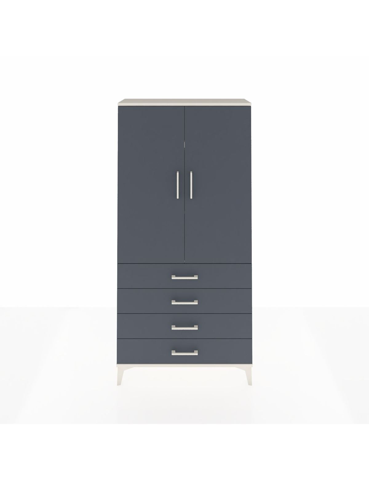 Arges Dolap 3 Raflı 4 Çekmeceli 2 Kapaklı 88x30x182 Aytaşı-Antrasit